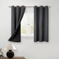 BGment 45 Inch Curtains for Bedroom - Short Blackout Curtains for Small Window/Cafe Thermal Insulated Grommet Drapes, 2 Panels, Each 42 Inch Wide, Dark Grey by BGment