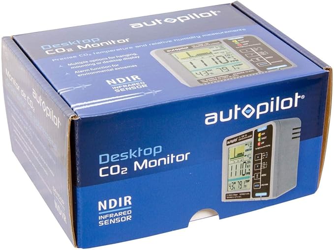 Autopilot APCEM2 Desktop Hydroponic Gardening CO2 RH Temperature Monitor and Data Logger for Greenhouse or Grow Room, White/Blue, 2 Pack - Image 8