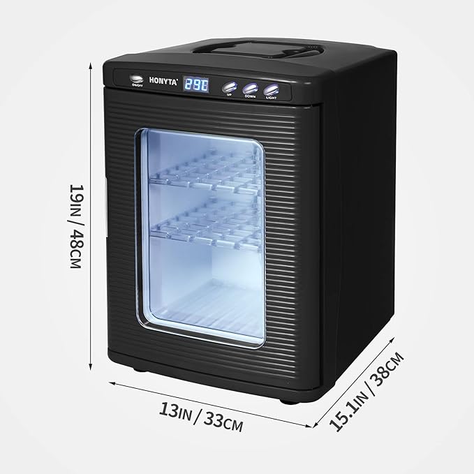 RYFT Incubators for Hatching Eggs, 25L Portable Reptile Scientific Lab Incubator with 5°C-60°C, 12V/110V Heating and Cooling for Small Reptiles (Black) - Image 4