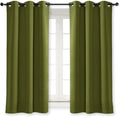 NICETOWN Olive Green Christmas Decoration Blackout Drape for Nursery, Fashion Thermal Insulated Blackout Room Darkening Curtain/Drapery with Ring Top (Single Panel, 42 by 63 inches, Olive Green) by NICETOWN
