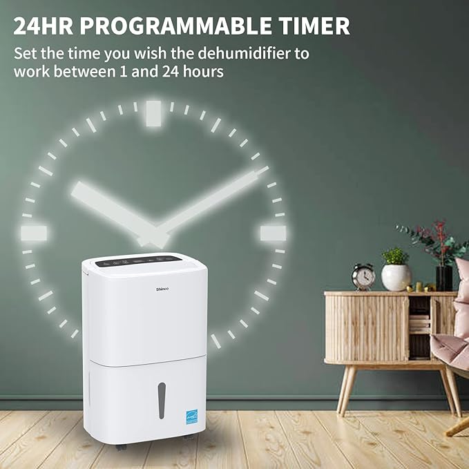120 Pints Energy Star Dehumidifier with Drain Hose and WIFI for Large Spaces up to 6,000 Sq.Ft, Auto Defrost & Continuous Drainage - Ideal for Home Basements, Bathroom, and Bedroom - Image 5