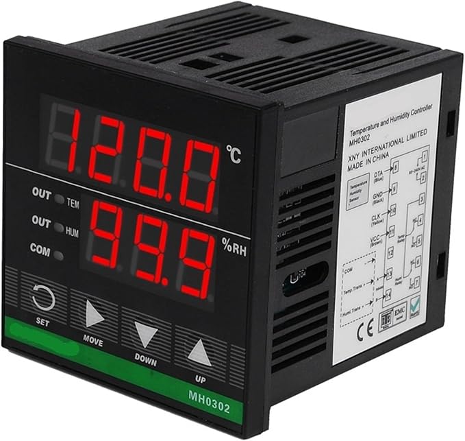 A22I Temperature Humidity Controller, MH0302 Panel Mounted Digital Temperature and Humidity Controller Sensor - Image 2
