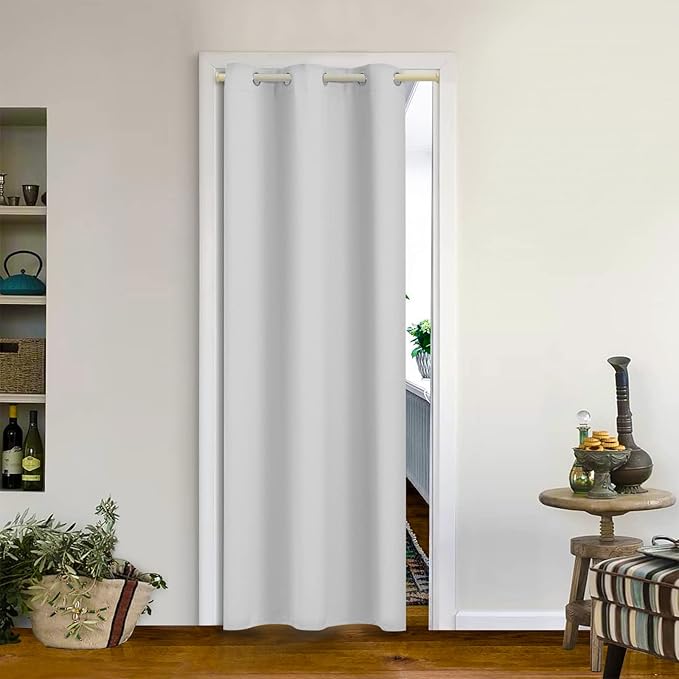 MYSKY HOME White Curtains for Bedroom, Grommet Room Darkening Curtains, Amazing Triple Weave Thermal Insulated Curtains, 1 Curtain Panel (42 x 72 Inch) by MYSKYHOME