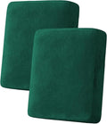 H.VERSAILTEX Velvet Stretch Couch Cushion Cover Plush Cushion Slipcover Cushion Furniture Protector for Seat Cushion Sofa Cover (2 Piece Medium Sofa Cushion Covers, Vintage Green) by HVERSAILTEX