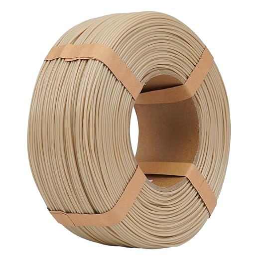Inland V2 PLA PRO (PLA+) 3D Printer Filament Refill, 1.75mm Spooless Filament, Dimensional Accuracy +/- 0.03mm, 1KG (2.2lbs) Bone White Refill for Inland Reusable Spools, Bambu Lab Compatible by INLAND
