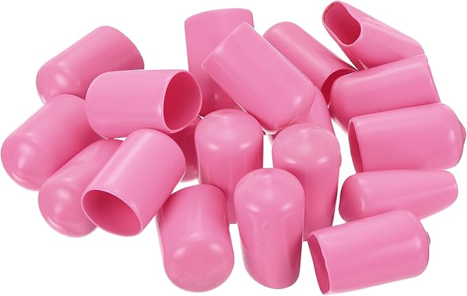 uxcell 20pcs Rubber End Caps 13mm ID Vinyl PVC Round Tube Bolt Cap Cover Screw Thread Protectors Pink - Image 4