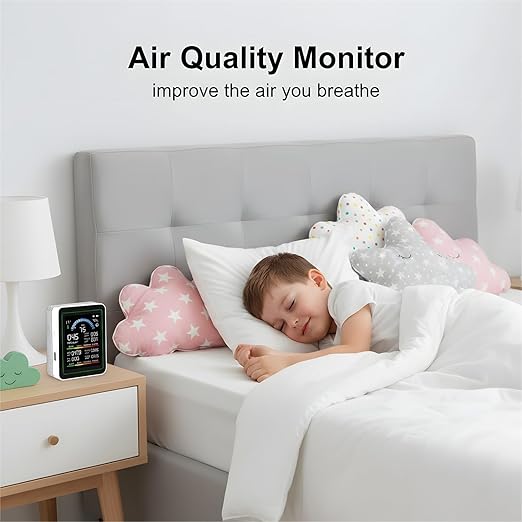 Air Quality Monitor Indoor, 10 in 1 Portable Smartair Quality Tester for CO2 | CO | TVOC | HCHO | Temp | AQI | PM0.3-1 Detection Hum for Home Cars Plants, Pets, Car, Hotel - Image 6
