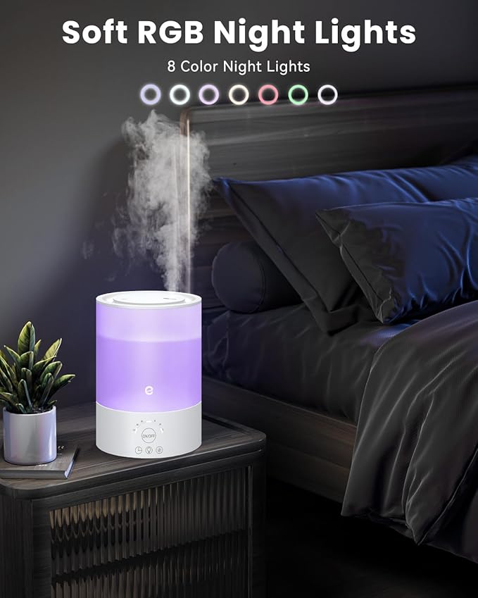 Esemoil Smart Humidifiers for Bedroom, 2.5L Top Fill Cool Mist Humidifiers with Essential Oil Diffuser, Humidity Setting, APP & Alexa Voice Control, Nightlight, Timer, Quiet Operation, Auto Shut-Off - Image 8