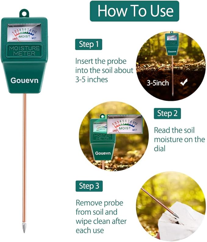 Soil Moisture Meter, Plant Moisture Meter Indoor & Outdoor, Hygrometer Moisture Sensor Soil Test Kit Plant Water Meter for Garden, Farm, Lawn (No Battery Needed) - Image 3