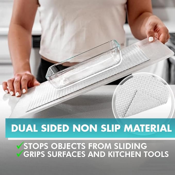 Shelf Liner, Drawer Liner & Kitchen Cabinet Liner – Thick Waterproof Rubber Refrigerator Liners, Fridge Mat, Wire Shelf Cover for Dresser, Pantry, Bathroom, Closet & Toolbox - Image 5