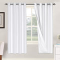 H.VERSAILTEX 100% Blackout Curtains for Bedroom Thermal Insulated Linen Textured Curtains Heat and Full Light Blocking Drapes Living Room Curtains 2 Panel Sets, 52x72 - Inch, Pure White by HVERSAILTEX