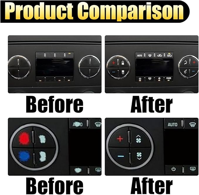 AC Dash Button Repair Decal Stickers, Repair for Ruined Faded A/C Control Buttons Car Fixing Decal Replacement Compatible with Most Vehicles - Car Truck SUV Accessories - Image 4