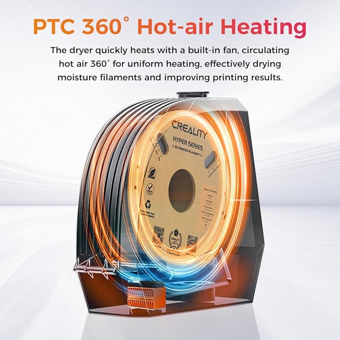 2025 New Creality Space PI Filament Dryer, 3D Printer Filament Dryer Box with 360° Heating, Upgraded Filament Dehydrator Storage Box Support Nylon ABS PETG PLA TPU 1.75/2.85mm - Image 3