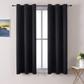 ChrisDowa Grommet Blackout Curtains for Bedroom and Living Room - 2 Panels Set Thermal Insulated Room Darkening Curtains (Black, 38W x 45L) by ChrisDowa