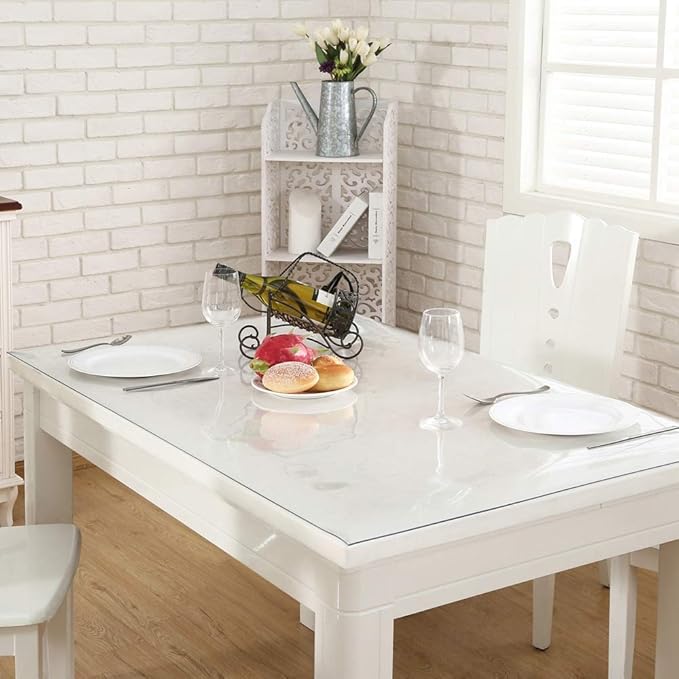 NECAUX Custom 16 x 59 Inch Clear Desk Cover Protector, 1.5mm Thick Plastic Heavy Duty Table Pad Desk Mat Desk Protector for Office Computer Writing Desk, Sofa Table, Media Stand, Coffee Table - Image 4
