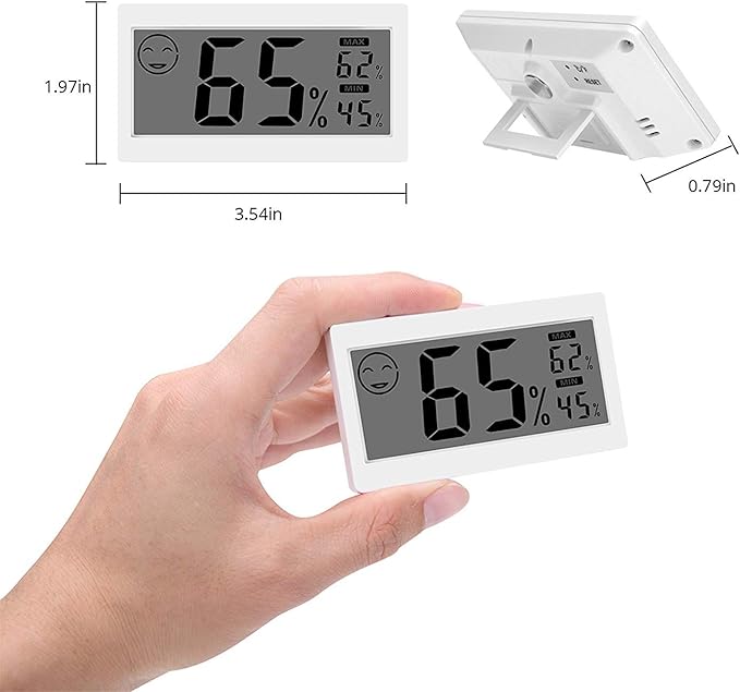 Digital Thermometer Indoor Hygrometer Room Temperature Monitor Humidity Gauge with Big Screen Stand Wall Hanging Magnet Greenhouse House Kitchen Car - Image 6