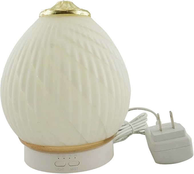 Aroma Diffuser Ultrasonic Essential Oil Aromatherapy Diffusers Stress Relaxing Ceramic Humidifier Adjustable Mist Mode Waterless Auto Shut-Off for Office Home Baby Study Yoga Spa White (Gold) - Image 8