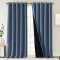 NICETOWN 100% Blackout Curtains 95 inches Long, Pair of Energy Smart & Noise Blocking Out Drapes for Baby Room Window, Thermal Insulated Guest Room Lined Window Dressing (Stone Blue, 70 inches Wide) by NICETOWN