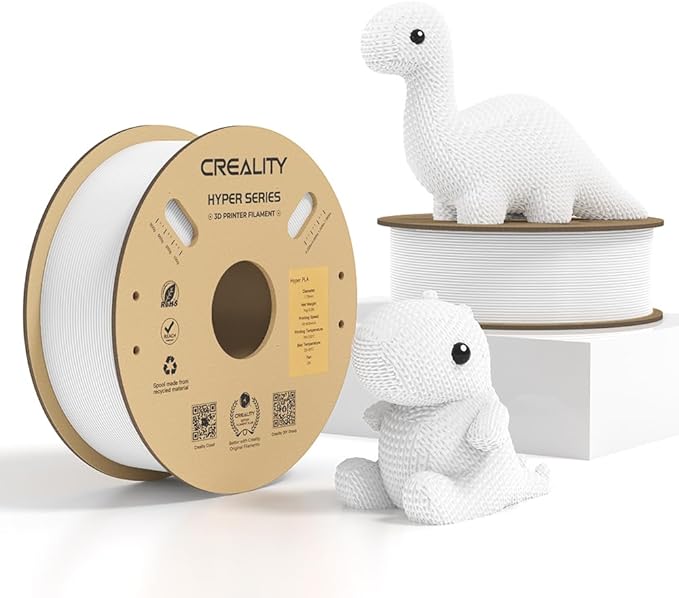 Creality Hyper PLA Filament White 2KG, Up to 600mm/s High Speed 3D Printer Filament PLA, No-Tangling Stronger Toughness Fit Most 3D Printers by Creality