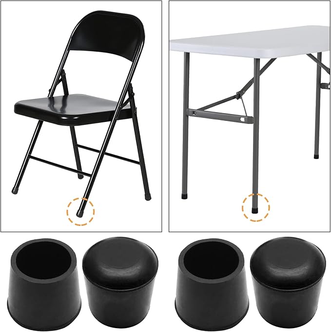 Piutouyar Round PVC Rubber Furniture Covers, 25mm / 1 Inches Table Chair Leg Tip Protectors, Non-Slip End Cap for Protect Surfaces, Black (20Pcs) - Image 6