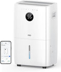 DREO 110-Pint Smart Dehumidifier for Basement, 4500 Ft² for Large Room, 2 Gallon Water Tank, Auto/Comfort/Constant Mode Dehumidifiers for Home, Bedroom, Bathroom, with Drain Hose, White, 711S by DREO