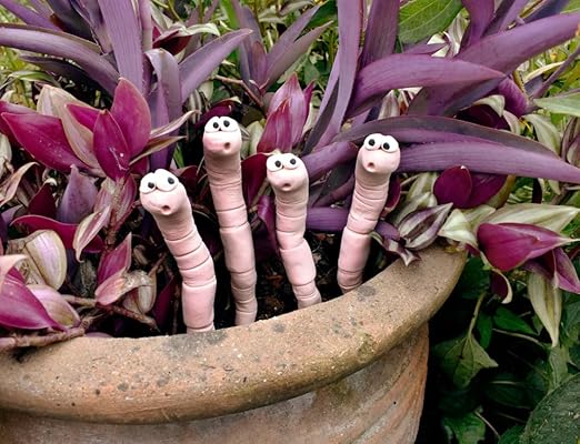 Cute Ceramic Soil Moisture Indicator for Houseplants – Temperature-Sensitive Color Change Worm – Garden Decor for Indoor Pots, Gift for Labor Day - Image 2