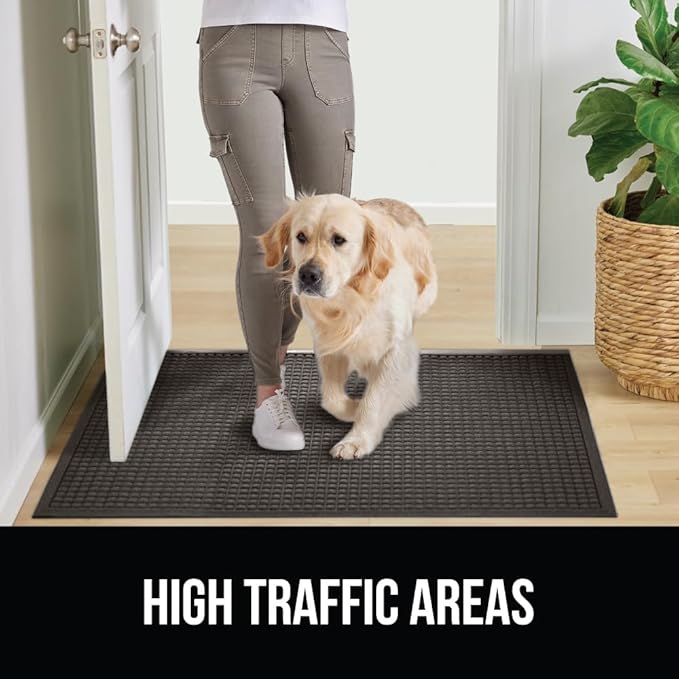 GORILLA GRIP Front Door Mat, 35x23, Indoor Outdoor Ultra Absorbent HydroAbsorb Doormat, Absorbs Up to 5.7 Cups of Water, Stain and Fade Resistant, Rubber Backing Doormats, Captures Dirt, Charcoal - Image 6