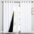 NICETOWN 100% Blackout Window Curtain Panels, Cold and Full Light Blocking Drapes with Black Liner for Nursery, 84 inches Drop Thermal Insulated Draperies (White, 2 Pieces, 62 inches Wide Each Panel) by NICETOWN