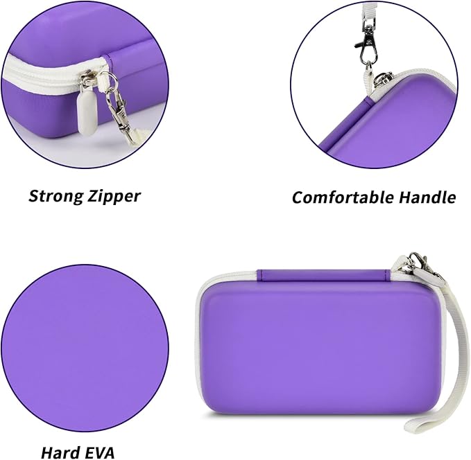 ANKHOH Organizer Case for 3Doodler Start+ Essentials 3D Pen for Kids, EVA Shell/Wrist Strap, Drop-Proof Water-Resistant, Stores for 3Doodler Pen Filament USB for Travel/Home/School (Box Only) Purple - Image 2