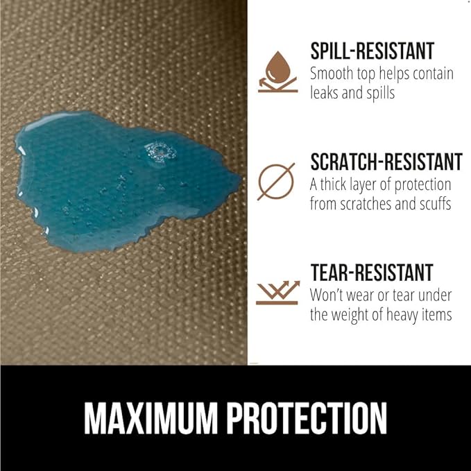 GORILLA GRIP DripGuard Shelf Liner, Non-Adhesive Drawer and Kitchen Cabinet Protector, Strong Grip Slip Resistant Underside, Smooth Surface Liners for Cabinets, Bathrooms, Closets, 12x240 Inch, Beige - Image 4