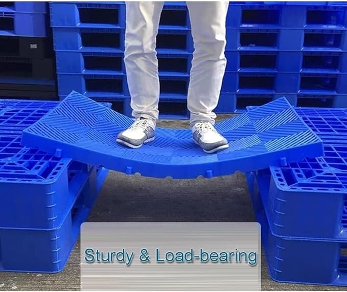 LNNW Plastic Pallet Warehouse Pallet Pet Moisture Barrier Cargo Storage Matting for Garage Supermarket, 1 Pack Floor Pallets for Garage Supermarket Basement(Blue,100x60x3cm) - Image 4