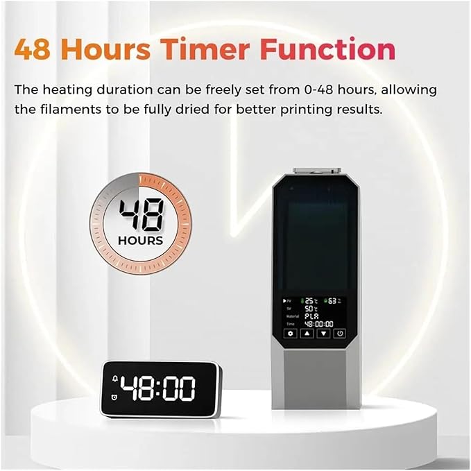 Compatible with Creality Space Pi Filament Dryer 3D Printer Filament Dry Box 360° Fast Heating Adjustable Temperature 45℃-70℃ Heating 0-48h(US Plug-110V) - Image 5