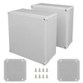 Junction Box, 7.9"x 7.9"x 3.7"(2 Pack) Outdoor Electrical Box with Mounting Plate, IP67 Dustproof Waterproof ABS Plastic Project Box, DIY Electrical Enclosure Gray (200x 200x 95 mm) by HoHaing