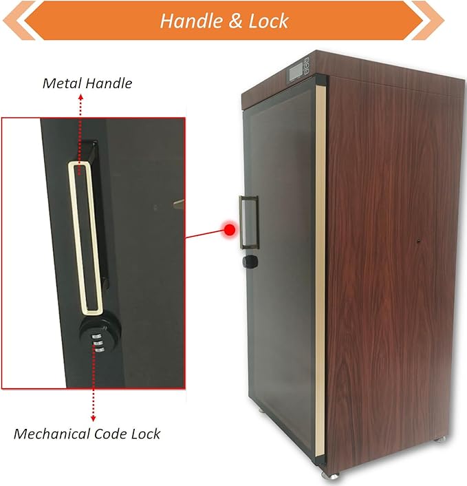 INTSUPERMAI 110V Smart Dry Cabinet with Humidifier Dehumidifier, Musical Instrument Storage Cabinet for Violins 35-60% RH Control Basses Display Case Lockable Musical Instrument Storage Box - Image 6