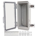 Electrical Box, Outdoor Waterproof Box IP67 Junction Box with Mounting Plate,ABS Plastic Project Box Power Cord Enclosure Clear 7.9" Dx3.9 Wx2.8 H by LuSumtly