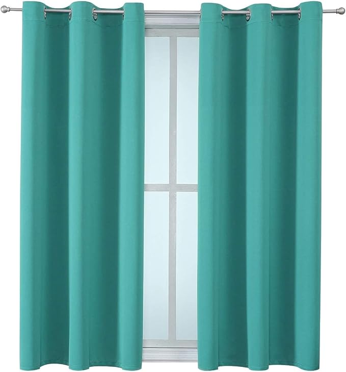 ChrisDowa Grommet Room Darkening Curtains for Bedroom and Living Room - 2 Panels Set Thermal Insulated Blackout Curtains (Teal, 42W x 63L) - Image 7
