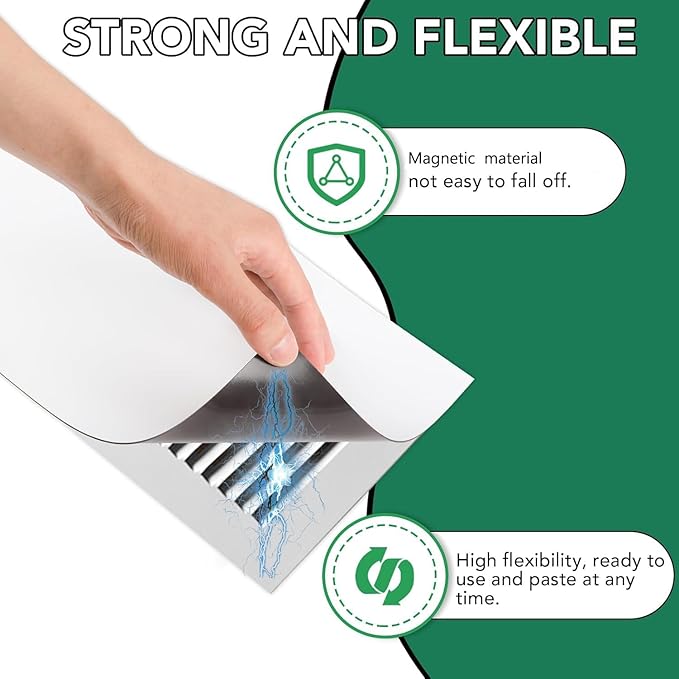 6 Pack Magnetic Vent Covers, Strong Vent Covers 5.5 X 12inch High Strength Magnetic Vent Cover for Floor Wall and Ceiling Registers Home HVAC and AC Vents - Image 4
