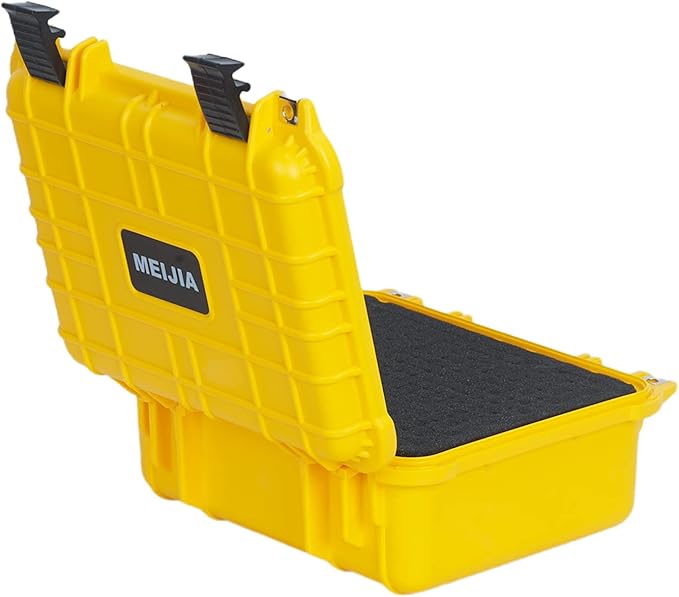 MEIJIA Portable All Weather Waterproof Protective Case,Hard Case,Camera Case With Customized Fit Foam,Fit Use of Drones,Camera,Equipments,Pistols,13.35 x11.63x5.98inches (Yellow) - Image 7