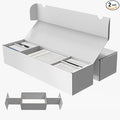 Laminated Trading Card Storage Box, Mtg Storage Card Box with 5-Compartment, Ultra-thin White Cardboard Collector Box for TCG, Sports Cards Storage, 2 Count by XRACV