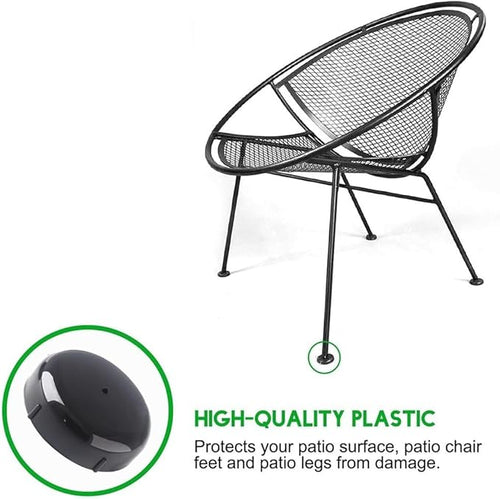 .-Inch Black Plastic Leg Glides for Wrought Iron Patio Furniture – 32-Pack Outdoor Chair Foot Protectors with Moisture- Holes - Image 2