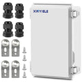 Waterproof Outdoor Project ABS Plastic Junction Box IP67 Weatherproof Dustproof Enclosure with Hinged Cover, Mounting Plate,Wall Brackets for Power Project (11"X7.5"X5.5") by XINYIELE