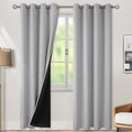 BGment Thermal Insulated 100% Blackout Curtains for Bedroom with Black Liner, Double Layer Full Room Darkening Noise Reducing Grommet Curtain (52 x 90 Inch, Light Grey, 2 Panels) by BGment