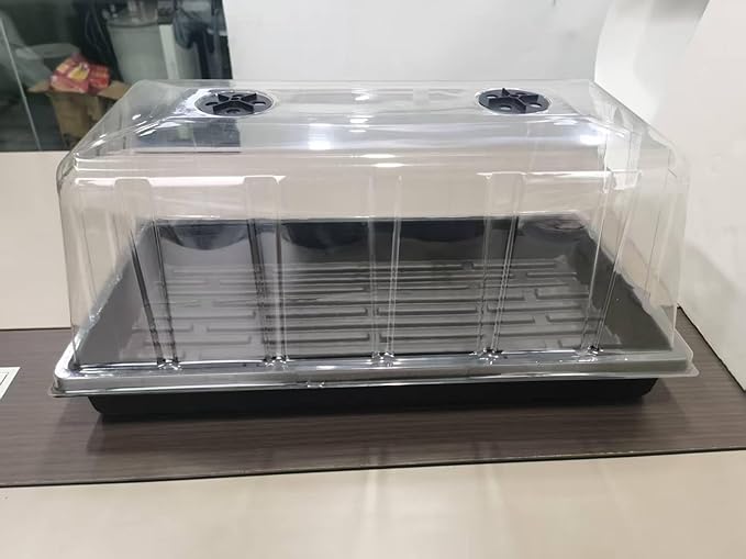 1020 Plant Tray with Tall 7.3'' Dome, 5-Pack Extra Large Seed Starter Tray with Humidity Domes, Heavy Duty 1020 Trays and Flats with Lid, Seed Germination Mini Greenhouse No Hole for Balcony Garden - Image 5
