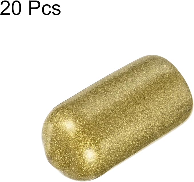 uxcell 20pcs Rubber End Caps 10mm ID Vinyl Round Tube Bolt Cap Cover Thread Protectors Gold - Image 2