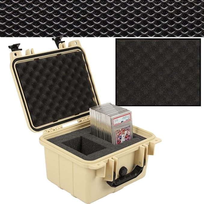 G-PLUS Small Beige Graded Card Storage Box, Compatible With BGS PSA SGC FGS Graded Sports Trading Cards, Weatherproof Case Impact Absorbing Foam Slots - Image 6