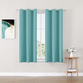 ChrisDowa Small Window Curtains 50 inches Long for Bedroom - Grommet Short Thermal Insulated Room Darkening Curtains for Kitchen (2 Panels, Aqua, 29 x 50 Inch) by ChrisDowa