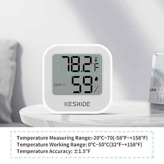 Digital Hygrometer Thermometer for Room Temperature Humidity Meter Indoor Thermometer Accuracy Calibration LCD Temperature Sensor, Bedroom, Baby Room, Office, Greenhouse, Cellar - Image 3