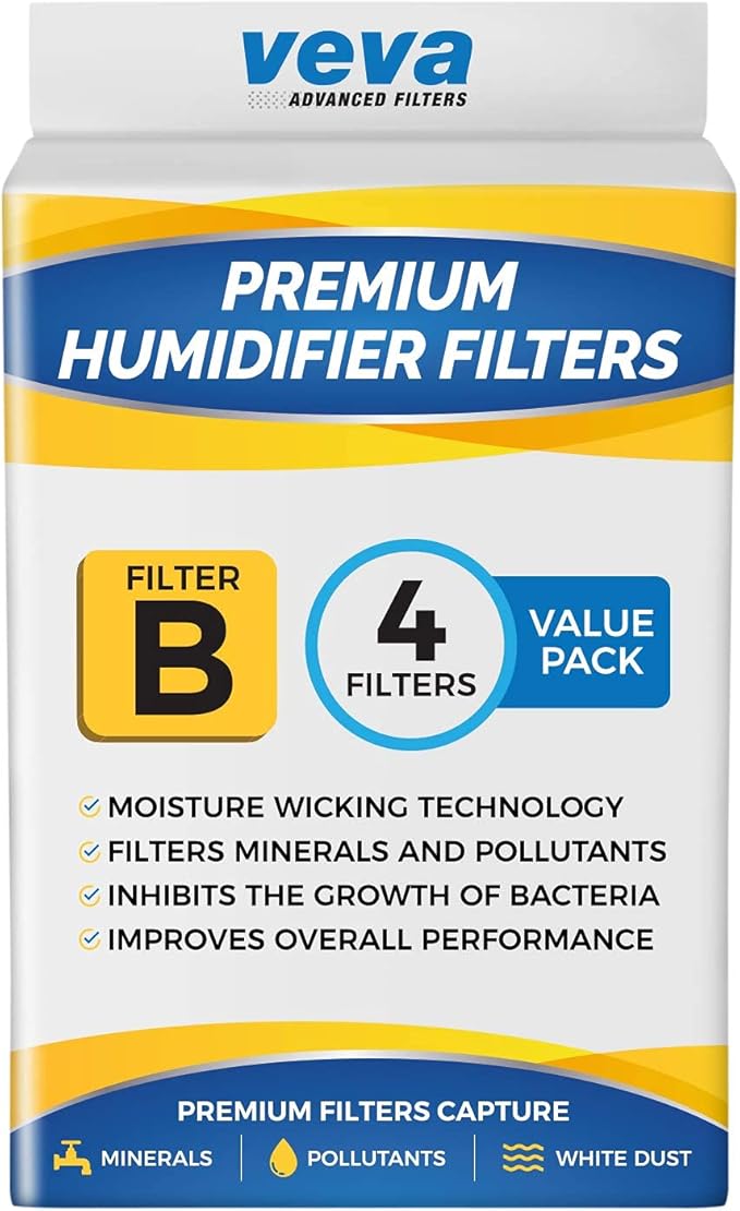 VEVA 4 Pack Premium Humidifier Filters Replacement for Holmes Filter B, HWF64, and Other Sunbeam Bionaire Cool Mist Humidifiers - Image 6