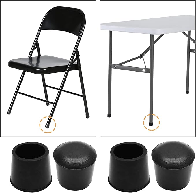 Piutouyar Round PVC Rubber Furniture Covers, 22mm / 7/8 Inches Table Chair Leg Tip Protectors, Non-Slip End Cap for Protect Surfaces, Black (32Pcs) - Image 7