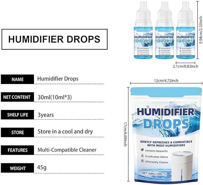 3 Pcs Humidifier Cleaner Drops – Water Treatment for Mineral Buildup & Removal, 30ml Bottles Ethanol-Based Solution for Ultrasonic & Cool Mist Humidifiers, Easy Maintenance & Fresh Air - Image 7